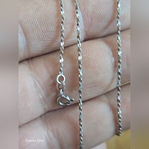 Elegant Sterling Silver 925  Chain Necklace 16"